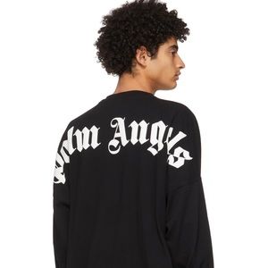 Palm Angels Black Logo Long Sleeve T-Shirt